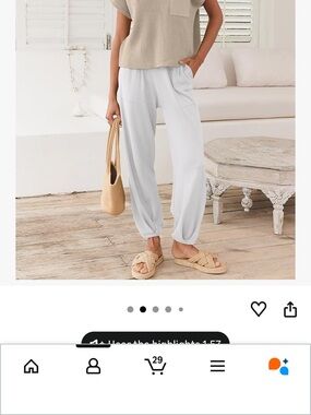 Cozy white Knit Jogger Pants